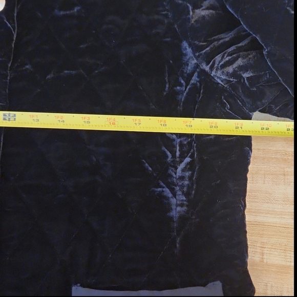 Talbots Black Quilted Velvet Jacket with Gold Buttons, size XL - Picture 11 of 16